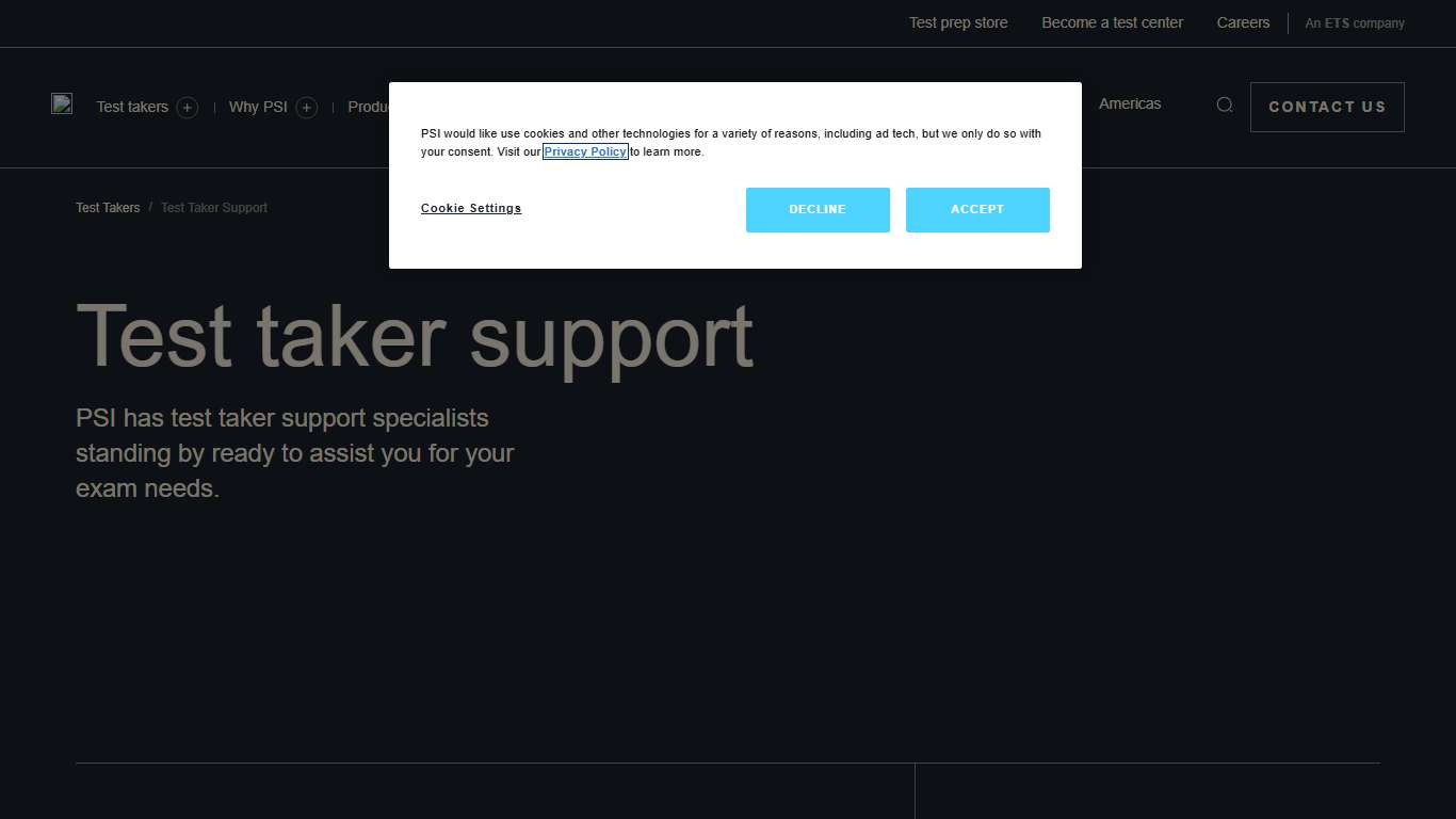 Test Taker Support Candidate FAQ